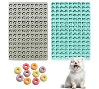 2 pcs Mini Candy Molds, BOSOIRSOU 243-cavity Dog Paw & Donut Shaped Silicone Chocolate Mold Dog Treats Pan for Baking Ice Cube Jelly Gumdrop Dog Snack Gummy Candy Cookie