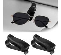 2 Pcs Mini Car Sunglasses Holder,Multifunctional ABS Glasses Clip for Car Interior Visor,Universal Eyeglasses Hanger for SUV, Van & Truck,Compact & Stylish Car Interior Accessory