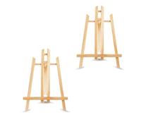 2 Pcs Mini Easel Stand (19x27cm),Display Wooden Small Tabletop Art Display Easels,Adjustable Desktop Easel Stand for Displaying Canvas Drawing,Kids Crafts