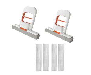2 PCS Mini Foldable Desktop Mop, Mini Mop for Mall Spaces, Compact Cleaning Tool for Small Spaces, One-Hand Squeeze Handle & Replaceable Head, Mini Lazy Hand Wash Short Device for Bathroom, Kitchen