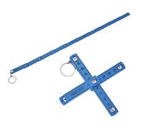2 Pcs Mini Folding Ruler, 19.7 Inch 50cm Portable Foldable Ruler with Key Chain and Compact Design Plastic Small Measuring Ruler for Lineman, Carpenter, Electrician, Engineer, Student(Blue)