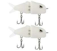 2 Pcs Mini Glide Bait Multi Jointed Swimbait Slow Sinking Wobbler | Hard Glide Baits with Treble Hooks, for Saltwater Freshwater Trout Bass, Pike Fishing Gear Gifts, for Family Friend