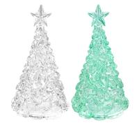 2 Pcs Mini LED Christmas Tree Lights - Battery Powered Desktop Ornaments for Holiday Centerpiece & Mantel Home Decor Gift