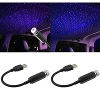 2 PCS Mini Led Projection Lamp Star Night, USB Plug in Night Lights Stars Lamps, Suitable for Car, Bedroom, Living Room and Party (2pcs Purple)