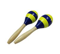 2 Pcs Mini Maracas for Kids Portable Percussion Instruments, Rhythmic Ball Wooden Handles for Mexican Fiesta Party, Parties(C)