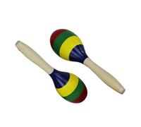 2 Pcs Mini Maracas for Kids Portable Percussion Instruments, Rhythmic Ball Wooden Handles for Mexican Fiesta Party, Parties(D)
