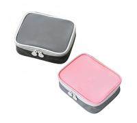 2 Pcs Mini Medicine Bags, Travel First Aid Kit, Waterproof, with Compartments, Empty Medical Bag for Emergencies, Easy to Carry, for Home, Car, Hiking, Camping, Outdoor, 13 x 10 x 4 cm (Gray and Pink)