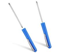 2 PCS Mini Pocket Screwdriver with Clip, 2 in 1 Magnetic Double-End Slotted and Phillips Screwdrivers Blue Two Use Set Portable Small Flathead Screwdriver Mini Cross Head Screwdrivers for Mechanical