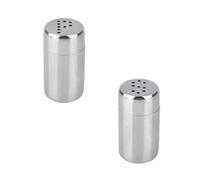 2 Pcs Mini Salt and Pepper Sets,410 Stainless Steel Salt Shaker Small,Portable Mini Spice Jars,Simple Travel Salt and Pepper Sets, S and P Shaped Hole,for Home Kitchen Camping Restaurant
