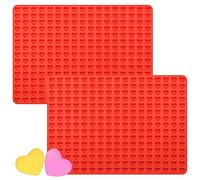 2 Pcs Mini Silicone Heart Molds, 255-Cavity Heart Shaped Chocolate Molds for Baking, Candy, Wax Melts Beads, Ice Cubes, Homemade Dog Training Treats