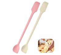 2 Pcs Mini Silicone Spatulas, Multifunctional Small Scrapers for Kitchen, Cosmetics & Jars, Reusable Stirrer for Jam, Lotion, Narrow & Thin Bottles, Colorful