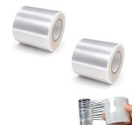 2 Pcs Mini Stretch Wrap Film, 2.36" x 656 FT Clear Unheated Shrink Wrap Roll, Mini Hand Stretch Wrap for Securing Small Bottles Jars Cans Tin Seal Packing & Gift Wrap Rolls