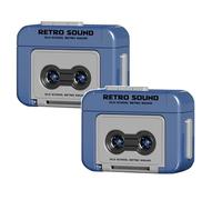 2 Pcs Mini Tape Recorder Keychain, Portable Miniature Cassettes Player 2025 New, Vintage Music Recorders Creative Gifts, Retro Recorders Fun Key Backpack Hanging Accessory for Friends Couple Kids Blue