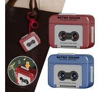 2 Pcs Mini Tape Recorder Keychain, Portable Miniature Cassettes Player 2025 New, Vintage Music Recorders Creative Gifts, Retro Recorders Fun Key Backpack Hanging Accessory for Friends Couple Kids