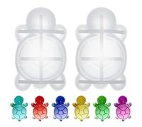 2 Pcs Mini Turtle Resin Silicone Mold, 3D Sea Turtle Animal Resin Mold, Animal Theme Ocean Turtles Epoxy Casting Molds Silicone for DIY Crafts, Ocean Home Decor