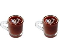 2 Pcs Miniature Coffee Cups Model Dollhouse Ornament Dollhouse Decoration Mini Decor Doll House Accessories Random Color Miniature Dollhouse Accessories