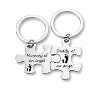 2 Pcs Miscarriage Puzzle Keychain Set Baby Memorial Jewelry of an Angel Keyring Set for Infant Loss Memorial for Infant Loss