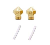 2 pcs MK10 M7 extruder nozzle 0.4mm and 2 pcs PTFE tube kit, for 3D printer repair parts replacement