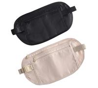 2 Pcs Money Belts Bag for Travel Hidden, Anti-Theft Waterproof Pouch - Secure, Comfortable, Adjustable Elastic Concealed Money Belt for Women Men Running Dog Walking