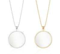 2 PCS Monocle Eyeglass, Monacle Fancy Dress, 5X Monocle Necklace, Magnifier Monocle Lens Magnifying Glass Pendant for Sewing Reading
