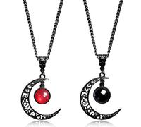 2 Pcs Moon Necklace Gothic Necklaces for Women, Gothic Jewellery for Women | Jewelry Moon Pendant Vintage Jewellery Black Necklaces for Womens, Personalized and Fun Gifts Girls