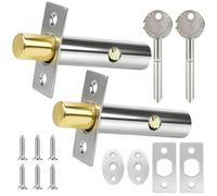 2 Pcs Mortice Door Latches for Internal Door Lock with KeyDoor Bolts for Internal Doors, Tubular Latch, Mortice Latch for Doors Windows Bathroom Mortice Locks, with 2 Star Keys