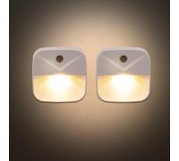 2 Pcs Motion Sensor Night Light, Night Light Plug in Wall, Brightness Adjustable,3000k Plug in Hallwaynight Light with Dusk to Dawn Light Sensor for Stair Bedroom Hallway Toilet
