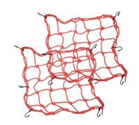2 Pcs Motorcycle Helmet Cargo Net, Stretch Bungee Cargo Net Motorbike for 15" x15" with 6 Adjustable Hooks Heavy Duty Bungee Net,Elasticated Cord Net Storage Tie Downfor Helmet Motorbike Bikes (Red)