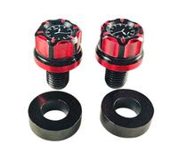 2 Pcs Motorcycle Hole Rust Proof Screw Aluminum Rearview Mirror Plug for Most Motorcycle Scooter Caps