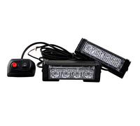 2 PCS Motorcycle Led Flashlight 12W Police Motorbike Flashing Signal Light Emergency Warning Light DRL Patrol Beacon Strobe Day Lamp,Blue Light,4LED