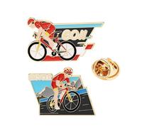 2 Pcs Mountain Bicycle Race Pins, Sports Cyclocross Bike Lapel Pins, Cyclist Fan Fan Accessories