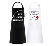 2 PCS Mr & Mrs Couple Aprons Set, White Black Aprons As Gifts for Wedding Engagement, Anniversary, Valentine’s Day, Personalised Present for Couple (Waterproof)
