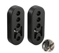 2 Pcs Muffler Exhaust Hanger 4 Holes 12mm Car Rubber Exhaust Mount Bracket Hangers Mount Heavy-Duty Black Universal Exhaust Hangers Reduces Noise and Vibration