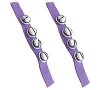 2 Pcs Multi Color Musical Rhythm Toys and Nylon Band Ankle Bells - Wrist Bell Instrument for Kids, Baby, Adult - Best Holiday, Birthday Party Gifts (Purple)