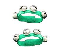 2 Pcs Multi Color Musical Rhythm Toys and Nylon Band Wrist Bell Ankle Bells Band Wrist Bell Wrist Foot Bell Instrument for Kids Baby Adult Best Holiday Birthday Party Gifts（Green)