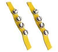 2 Pcs Multi Color Musical Rhythm Toys and Nylon Band Wrist Bell Ankle Bells for Kids Baby Adult - Best Holiday Birthday Party Gifts (Light Orange)