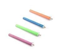 2 Pcs Multi-Color Random Bird Perch Stand Toy Wood Parrot Perch Stand Grinding Claw Sticks Sanded Surface Cage Toy for Parakeets Finches Parakeet Toys Birdcage Accessories