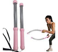 2 Pcs Multi Functional Cordless Battle Rope Weighted Ropeless Home Gym Equipment for Arm Strength Building Full Body Workout Portable Heavy Duty Exercise Rope Indoor Air Training (Pink)