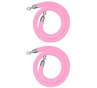 2 Pcs Multicolor Velvet Stanchion Rope 5ft Crowd Control Barrier Rope Premium Quality for Event Queue Management & Stylish for Parties Red Carpet Events