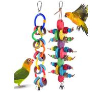 2 - PCS Multicolored Bird Chew Toys - Ideal for Amazon Parrots Cockatiels, Cockatoos Macaws & Similar - Sized Birds