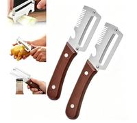 2 PCS Multifunctional Vegetable Peeler, 2026 New 3-in-1 Peeler & Bottle Opener & Julienne Peeler, Stainless Steel Kitchen Peeler Ergonomic Kitchen Tool for Potato, Fruit, Vegetable