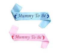 2 PCS Mummy to Be Sash(Blue and Pink) Satin Baby Shower Baby Shower Sashes Bundles Daddy Gifts for Her Mummy To Be Sash Party