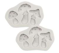 2 Pcs Mushroom Resin Moulds Silicone Molds Chocolate Molds Jewelry Mold DIY Cake Topper Candy Cookies Polymer Clay Crafting Project