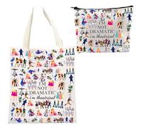 2 PCS Musical Theatre Gifts, Broadway Themed Canvas Makeup Bags and Tote Bags for Women, Drama Teacher Gifts, Perfect for Daily Use and Special Occasions, Gift for Musical Lovers
