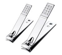 2 Pcs Nail Clippers Set Fingernail & Toenail Clippers High Carbon Steel Perfect Grip Nail Cutters Sharp Nail Trimmer for Men and Women