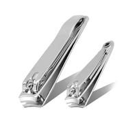 2 Pcs Nail Clippers Set, Heavy Duty Stainless Steel Nail Clippers for Fingernails & Toenails, Durable Nails Cutter for Men & Women, Sharp, Comfortable Nails Cutting Tool