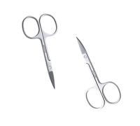 2 pcs Nail & Cuticle Scissors Set: Stainless Steel| Curved Blade Scissors for Precise Manicure Pedicure | Easy Grip |Perfect for Eyebrow, Toenail & Skin| Men & Women | Home or Professional Use