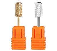 2 Pcs Nail Drill Bits, Safety Nail Drill Bit Set, Medium Tungsten Carbide Nail Bits, Smooth Round Top Professional Nail Drill Bits, 3/32" Electric Drill Bits Set for Acrylic Remove Gel Nails (MEDIUM)
