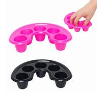 2 Pcs Nail Soaking Hand Bowl Manicure Soak Off Finger Bowl Separate Nail Gel Removal Bowl Nail Art Tips Bowl for Polishing Remover Treatment (Rose Red and Black)