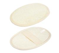 2 PCS Natural Loofah Sponge Exfoliating Body Scrubber,Exfoliating Loofah Sponge,Body Loofah,Biodegradable Shower Luffa Sponge Loofah for Women and Men(Beige)